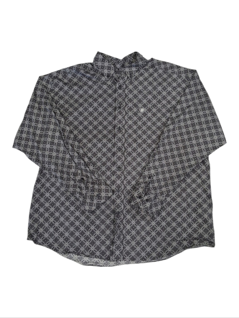 Ariat~Mens Wyatt Stretch Long Sleeve Button Down~Classic Fit~Black Western~XXL